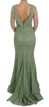 Load image into Gallery viewer, Dolce & Gabbana Elegant Green Floral Lace Maxi Dress