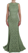 Load image into Gallery viewer, Dolce & Gabbana Elegant Green Floral Lace Maxi Dress