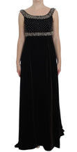 Load image into Gallery viewer, Dolce & Gabbana Elegant Brown Velvet Crystal Gown