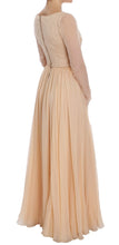 Load image into Gallery viewer, Dolce & Gabbana Elegant Beige Silk Full Length Sheath Dress