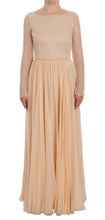 Load image into Gallery viewer, Dolce & Gabbana Elegant Beige Silk Full Length Sheath Dress