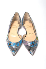 Load image into Gallery viewer, Christian Louboutin Multicolor Silver Flat Point Toe Shoe