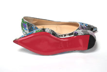 Load image into Gallery viewer, Christian Louboutin Multicolor Silver Flat Point Toe Shoe