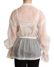 Load image into Gallery viewer, Dolce & Gabbana Elegant White Silk-Cotton Ascot Blouse