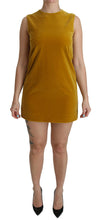 Load image into Gallery viewer, Dolce & Gabbana Mustard Velvet Shift Mini Dress