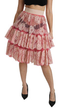 Load image into Gallery viewer, Dolce & Gabbana Elegant Pink Lace High-Waist Skirt