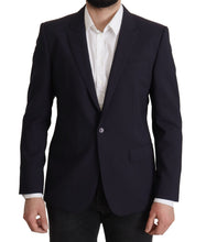 Load image into Gallery viewer, Dolce & Gabbana Elegant Navy Wool Blend Slim Blazer