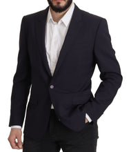 Load image into Gallery viewer, Dolce & Gabbana Elegant Navy Wool Blend Slim Blazer