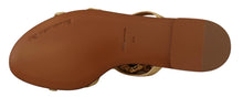Load image into Gallery viewer, Dolce & Gabbana Chic Gladiator Flats with Heart and Chain Accents