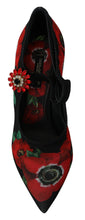 Load image into Gallery viewer, Dolce & Gabbana Floral Mary Janes Pumps with Crystal Detail