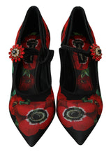 Load image into Gallery viewer, Dolce & Gabbana Floral Mary Janes Pumps with Crystal Detail