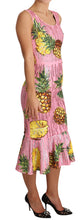 Load image into Gallery viewer, Dolce & Gabbana Sequined Pink Pineapple Midi Dress