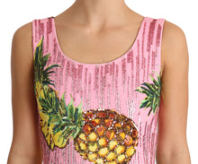 Load image into Gallery viewer, Dolce & Gabbana Sequined Pink Pineapple Midi Dress