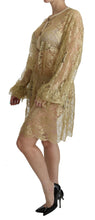 Load image into Gallery viewer, Dolce & Gabbana Elegant Gold Lace A-Line Knee Length Dress