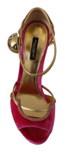 Load image into Gallery viewer, Dolce & Gabbana Ethereal Pink Velvet Crystal Sandals