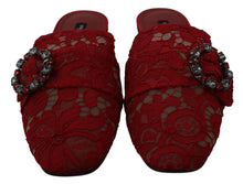 Load image into Gallery viewer, Dolce & Gabbana Radiant Red Slide Flats with Crystal Embellishments