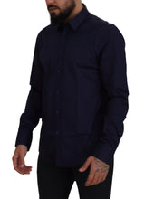 Load image into Gallery viewer, Versace Collection Elegant Dark Blue Cotton Blend Dress Shirt
