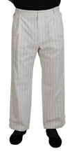Load image into Gallery viewer, Dolce & Gabbana White Cotton Striped Formal Pants