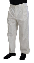 Load image into Gallery viewer, Dolce & Gabbana White Cotton Striped Formal Pants
