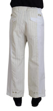 Load image into Gallery viewer, Dolce & Gabbana White Cotton Striped Formal Pants