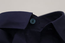 Load image into Gallery viewer, Versace Collection Elegant Dark Blue Cotton Blend Dress Shirt