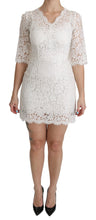 Load image into Gallery viewer, Dolce & Gabbana Elegant Floral Lace V-Neck Mini Dress