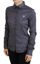 Load image into Gallery viewer, Ralph Lauren Elegant Gray Long Sleeve Polo Top