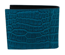 Load image into Gallery viewer, Dolce & Gabbana Blue Alligator Pattern Leather Bifold Wallet
