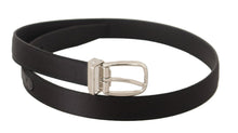 Load image into Gallery viewer, Dolce & Gabbana Elegant Black Leather-Canvas Designer Belt