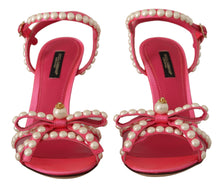 Load image into Gallery viewer, Dolce & Gabbana Elegant Pink Pearl Embellished Heels Sandals