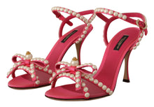 Load image into Gallery viewer, Dolce & Gabbana Elegant Pink Pearl Embellished Heels Sandals