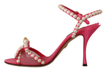 Load image into Gallery viewer, Dolce & Gabbana Elegant Pink Pearl Embellished Heels Sandals