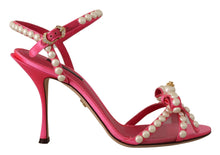 Load image into Gallery viewer, Dolce & Gabbana Elegant Pink Pearl Embellished Heels Sandals
