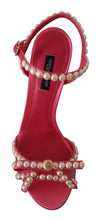 Load image into Gallery viewer, Dolce & Gabbana Elegant Pink Pearl Embellished Heels Sandals