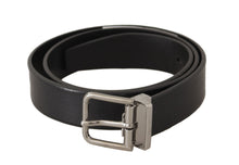Load image into Gallery viewer, Dolce & Gabbana Elegant Black Leather Belt with Metal Buckle