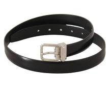 Load image into Gallery viewer, Dolce & Gabbana Elegant Black Leather Belt with Metal Buckle