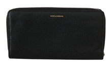 Load image into Gallery viewer, Dolce & Gabbana Elegant Black Leather Zip Continental Wallet