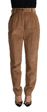 Load image into Gallery viewer, Dolce & Gabbana Elegant High-Waisted Tapered Corduroy Pants
