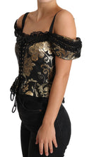 Load image into Gallery viewer, Dolce & Gabbana Elegant Floral Jacquard Blouse with Crystal Details