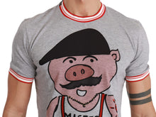 Load image into Gallery viewer, Dolce & Gabbana Chic Gray Cotton T-Shirt with Year of the Pig Motive