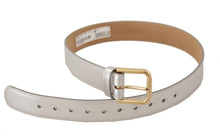 Load image into Gallery viewer, Dolce & Gabbana Engraved Silver-Toned Leather Belt
