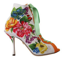 Load image into Gallery viewer, Dolce & Gabbana Floral Open Toe Jersey Heels