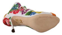 Load image into Gallery viewer, Dolce & Gabbana Floral Open Toe Jersey Heels