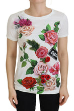 Load image into Gallery viewer, Dolce & Gabbana Elegant Multicolor Rose Print Cotton Tee
