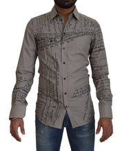 Load image into Gallery viewer, Dolce & Gabbana Gray Printed Cotton Slim Dress GOLD Shirt
