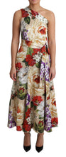 Load image into Gallery viewer, Dolce & Gabbana Elegant One-Shoulder Floral Silk Maxi Dress