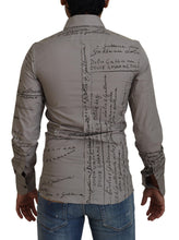 Load image into Gallery viewer, Dolce & Gabbana Gray Printed Cotton Slim Dress GOLD Shirt