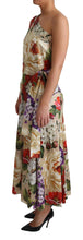 Load image into Gallery viewer, Dolce & Gabbana Elegant One-Shoulder Floral Silk Maxi Dress