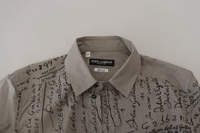 Load image into Gallery viewer, Dolce & Gabbana Gray Printed Cotton Slim Dress GOLD Shirt
