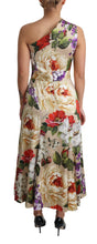 Load image into Gallery viewer, Dolce & Gabbana Elegant One-Shoulder Floral Silk Maxi Dress